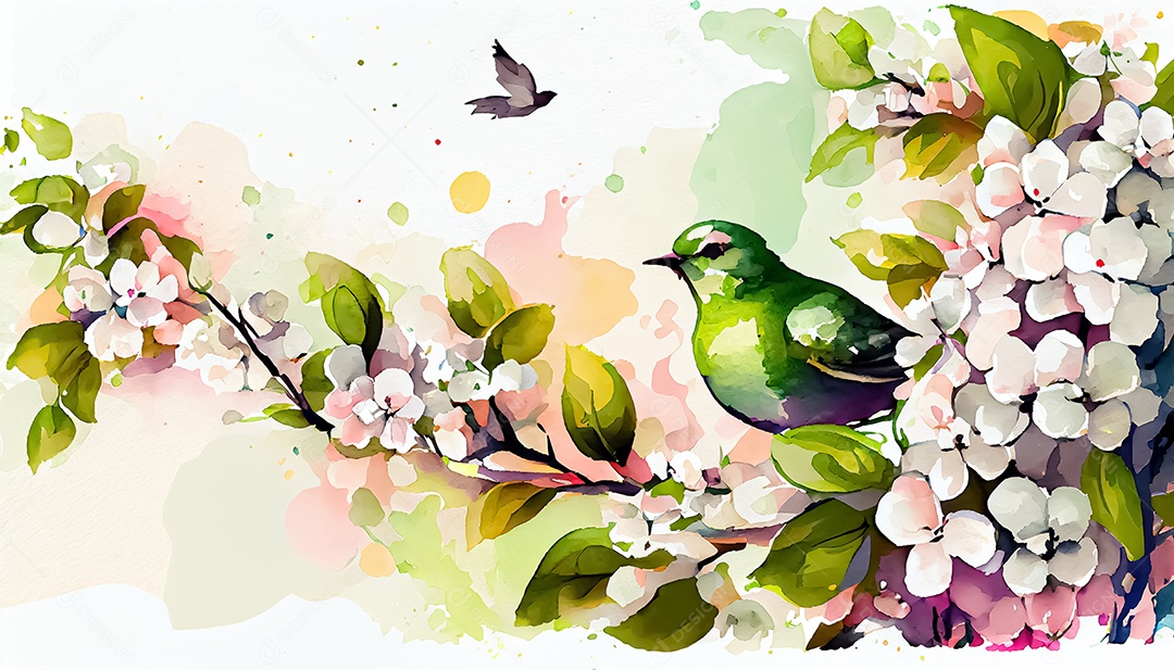 Vector fundo de primavera aquarela
