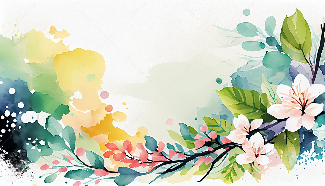 Vector fundo de primavera aquarela