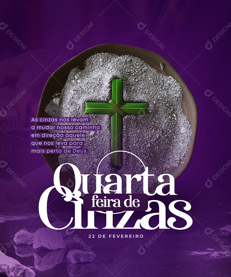 As Cinzas nos Levam a Mudar Nosso Caminho Quarta Feira de Cinzas Social Media PSD Editável