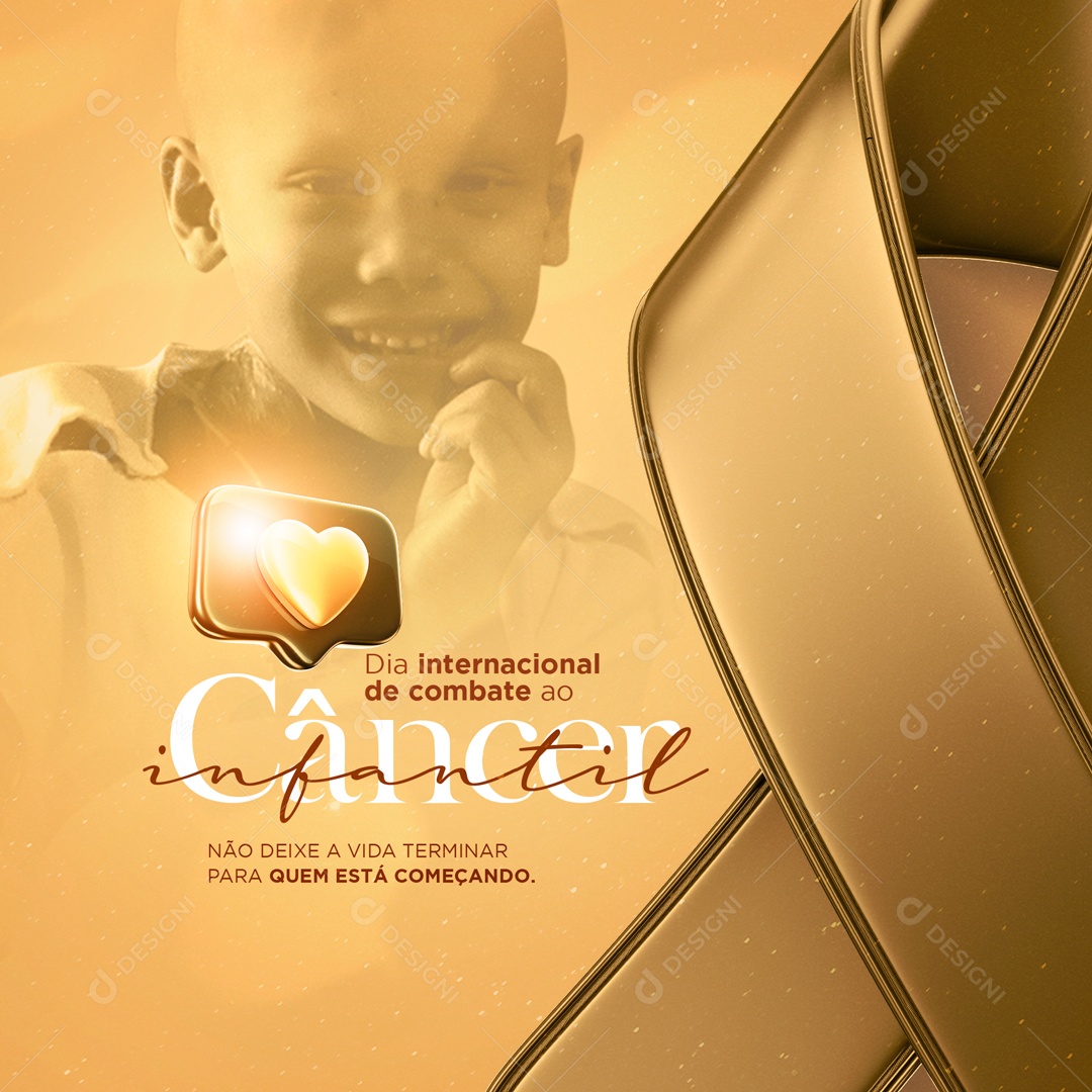 Dia Internacional de Combate ao Câncer Infantil Social Media PSD Editável