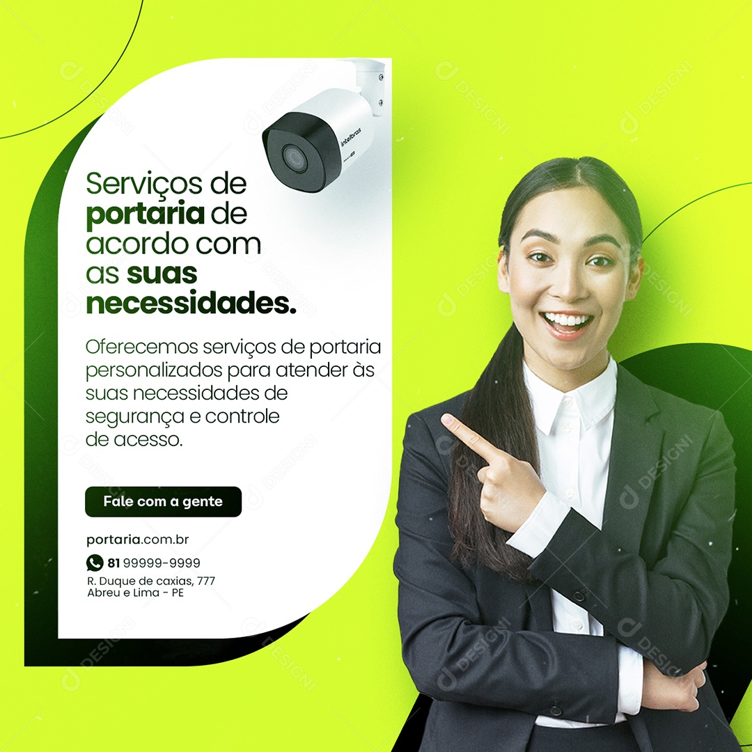 Serviços de Portaria de Acordo Com as Suas Necessidades Social Media PSD Editável