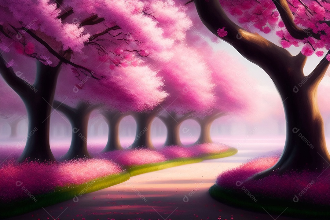 Fundo de flores de cerejeira