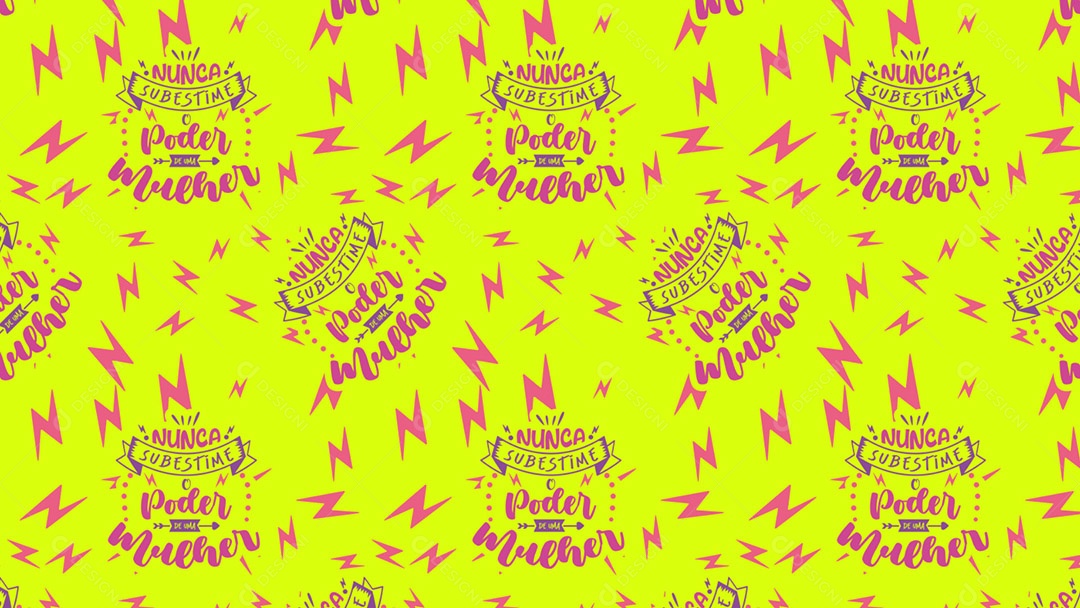 Pattern Padrões Geométricos Texto Nunca Subestime O Poder De Uma Mulher Em Fundo Verde Florescente Vetor AI + PAT
