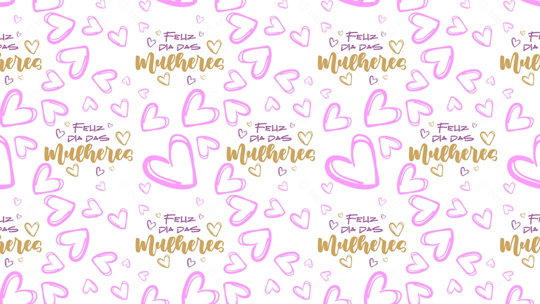 Pattern Padrões Geométricos Texto Feliz Dia Das Mulheres Em Fundo Branco Vetor AI + PAT
