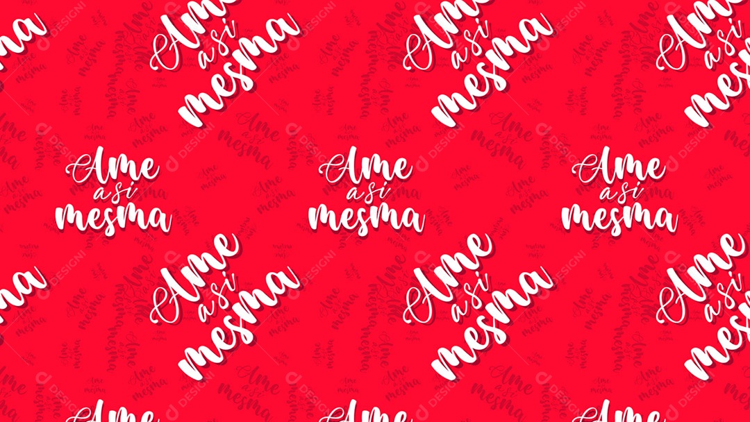 Pattern Padrões Geométricos Texto da Mulher Ame a Si Mesma Em Fundo Vermelho Vetor AI + PAT