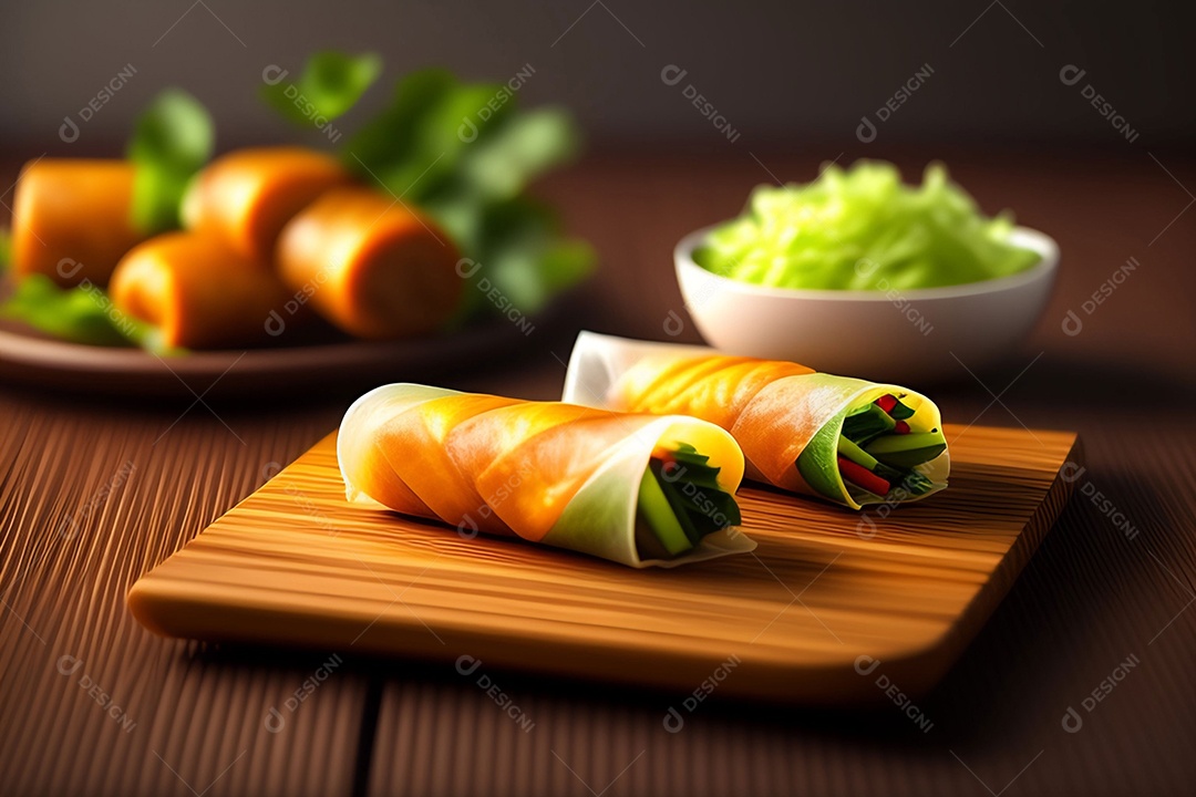 Rolinhos recheados comida típica do Vietnã