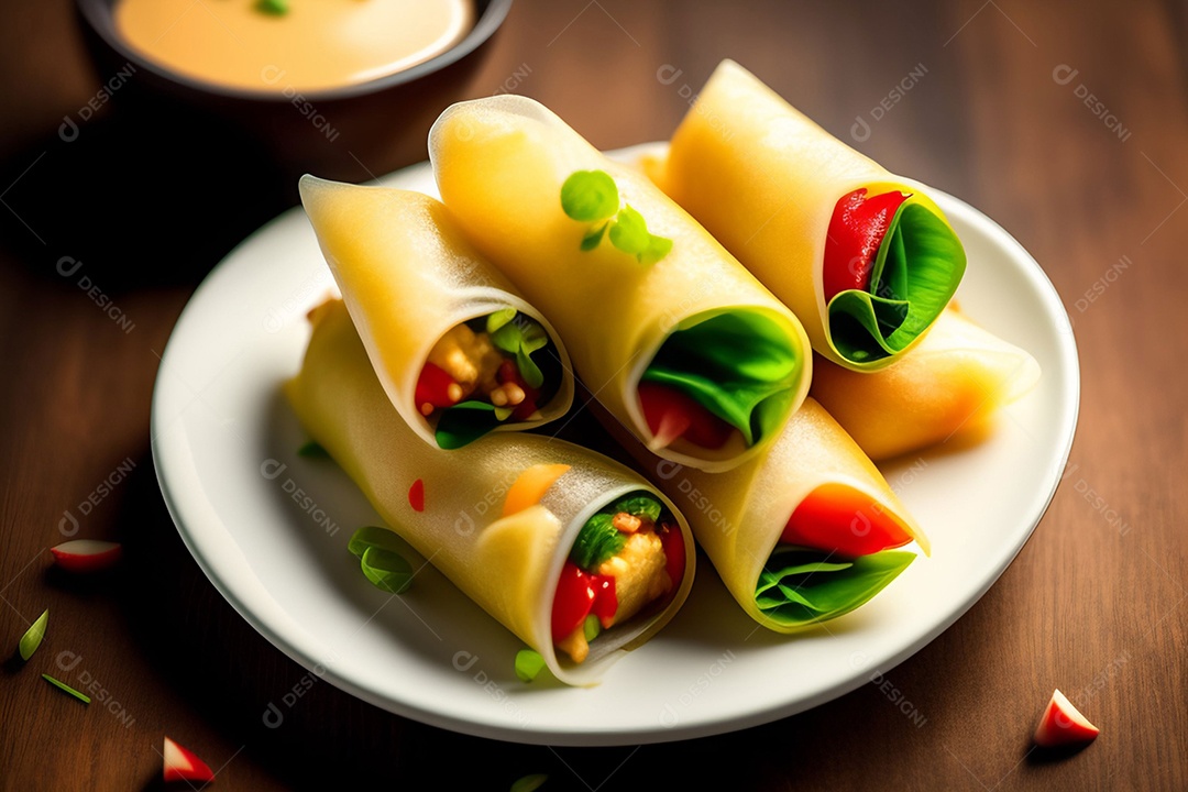 Rolinhos recheados comida típica do Vietnã