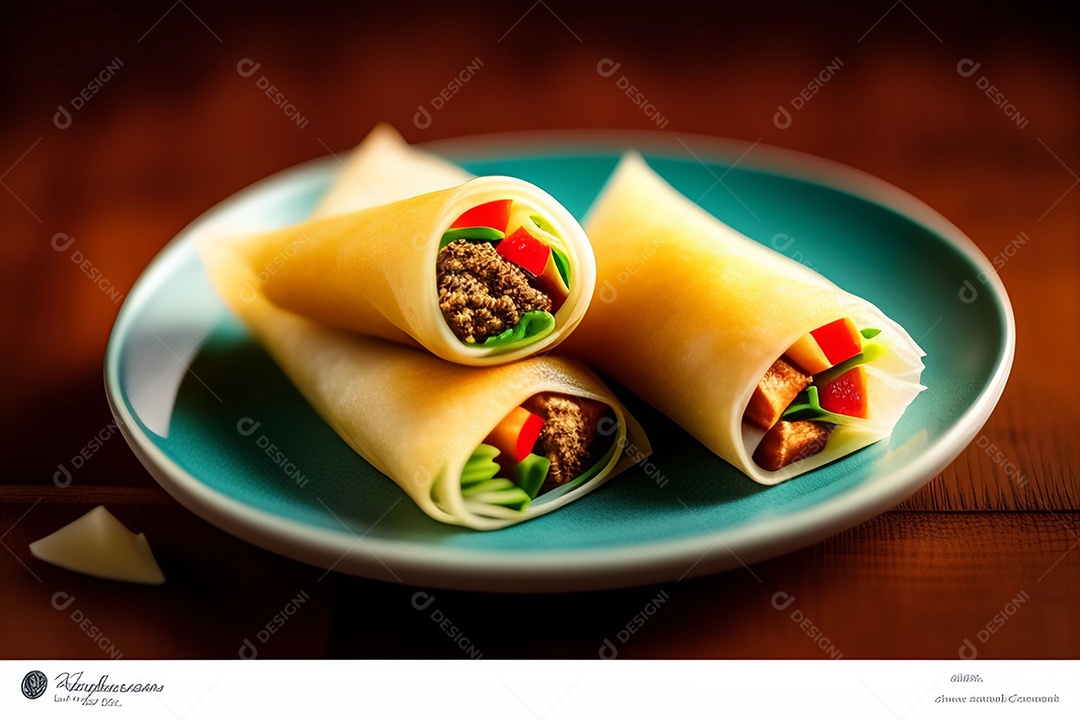 Rolinhos recheados comida típica do Vietnã