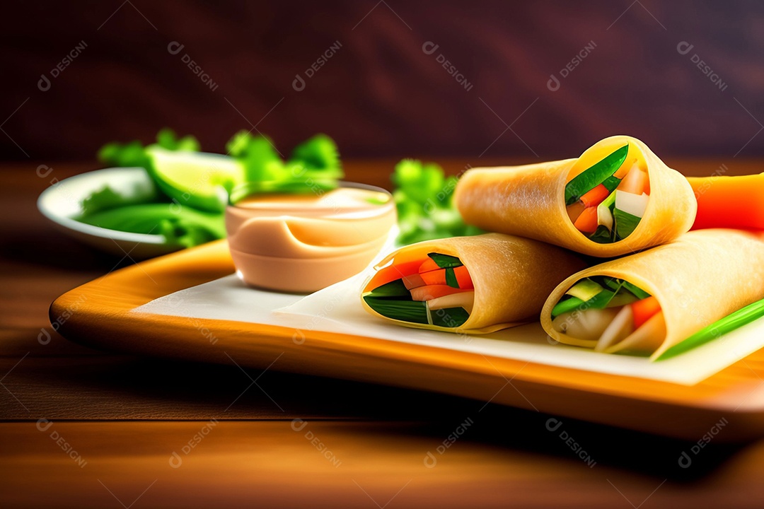 Rolinhos recheados comida típica do Vietnã