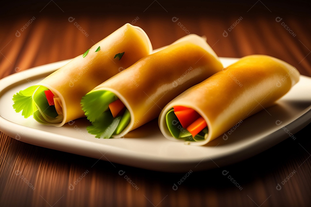 Rolinhos recheados comida típica do Vietnã