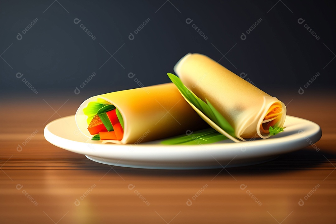 Rolinhos recheados comida típica do Vietnã