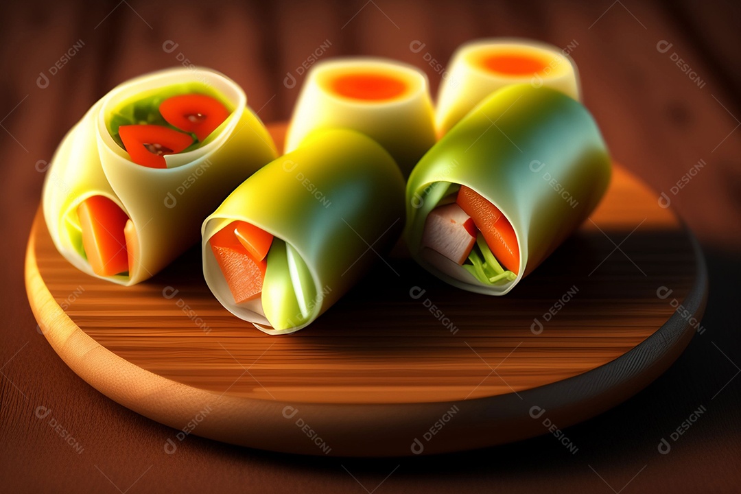 Rolinhos recheados comida típica do Vietnã