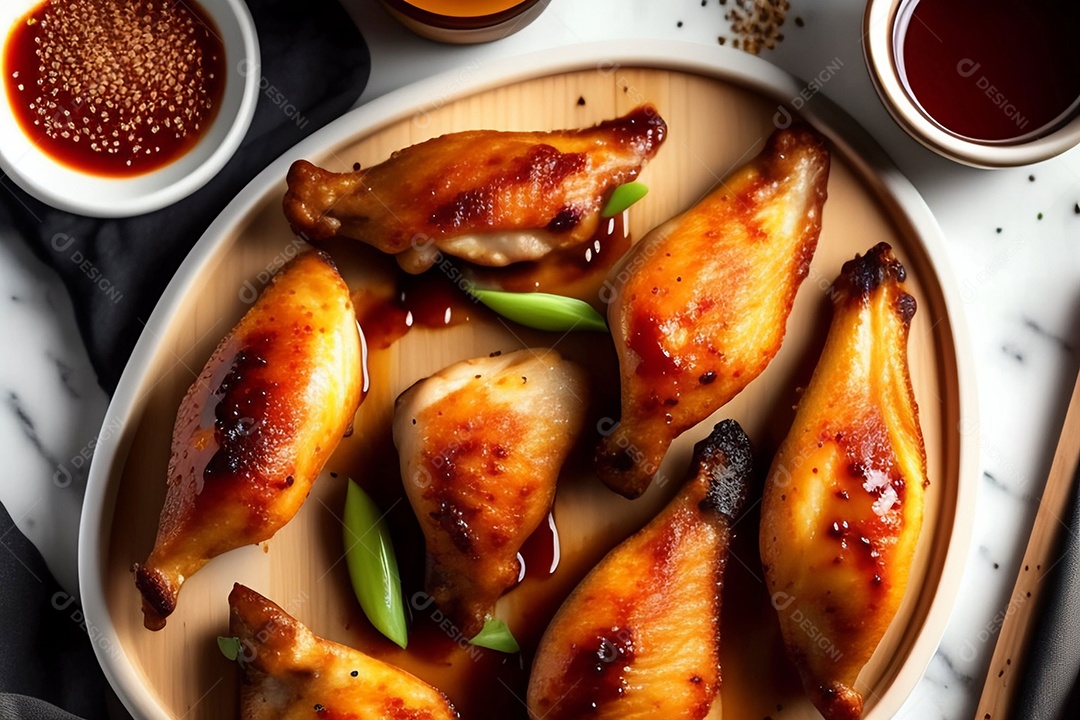 Deliciosas asinhas de frango grelhado