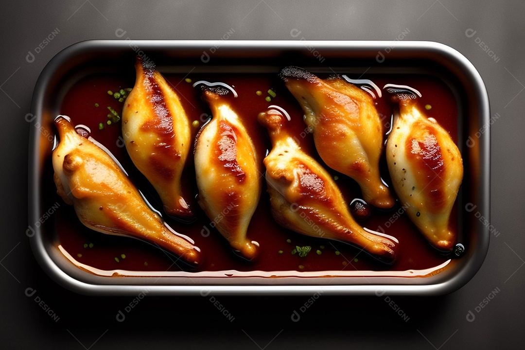 Delicioso frango grelhado com molho