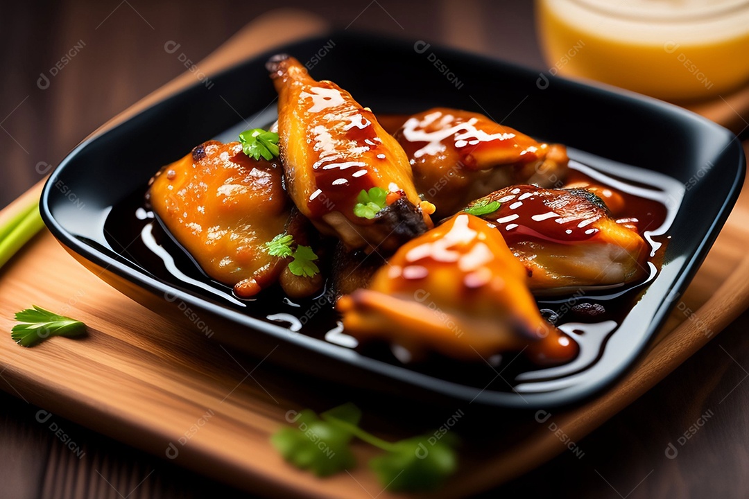 Delicioso frango grelhado com molho