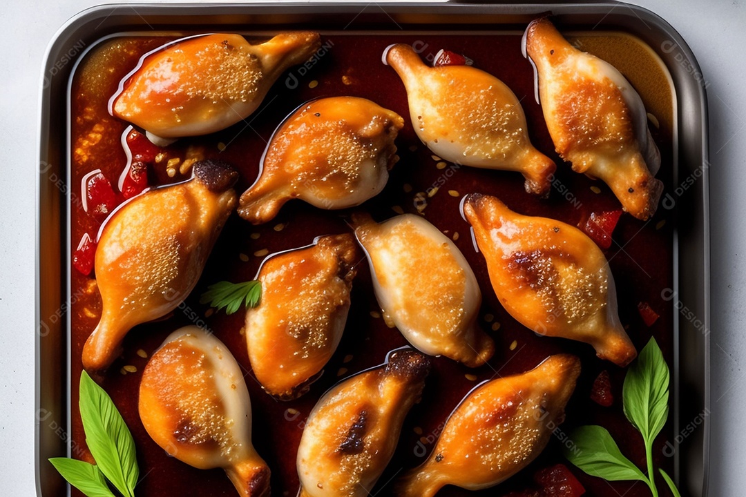 Delicioso frango grelhado com molho