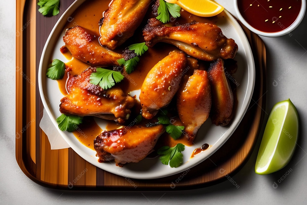 Delicioso frango grelhado com molho