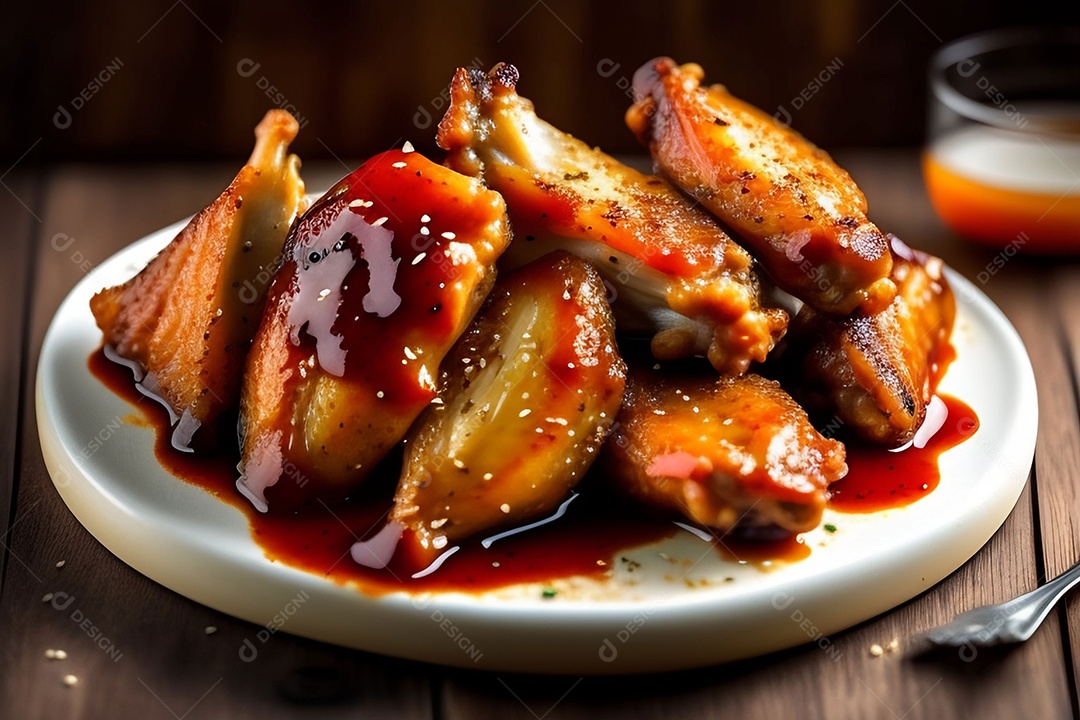 Delicioso frango grelhado com molho