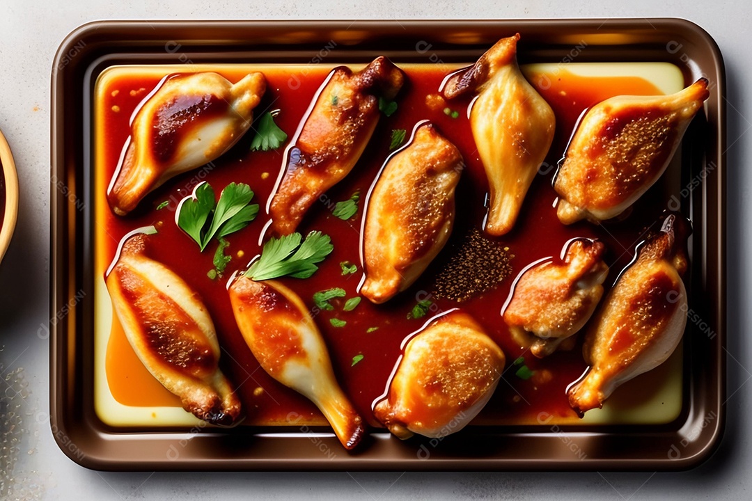 Delicioso frango grelhado com molho