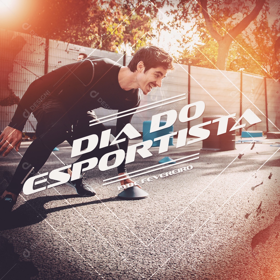 Dia do Esportista 19 de Fevereiro Social Media PSD Editável