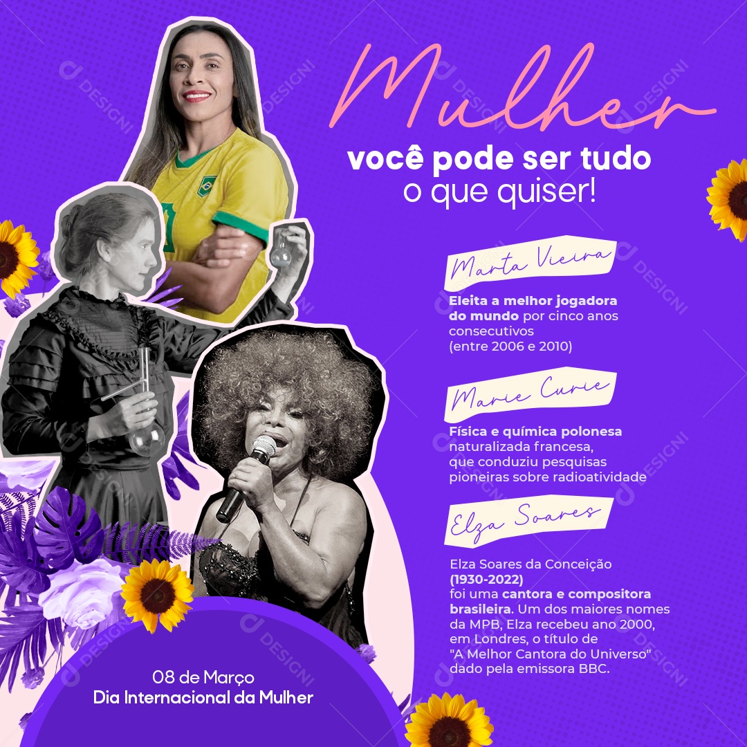 Mulher Você Pode Ser Tudo O Que Quiser Dia Internacional Da Mulher Social Media PSD Editável