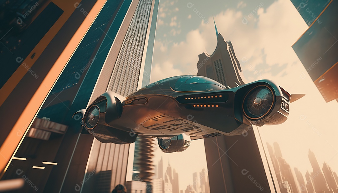 Papel de parede futurista retrô. Marte, alienígenas, veículo.