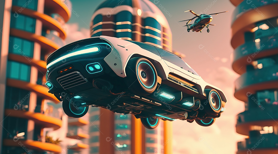 Papel de parede futurista retrô. Marte, alienígenas, veículo.