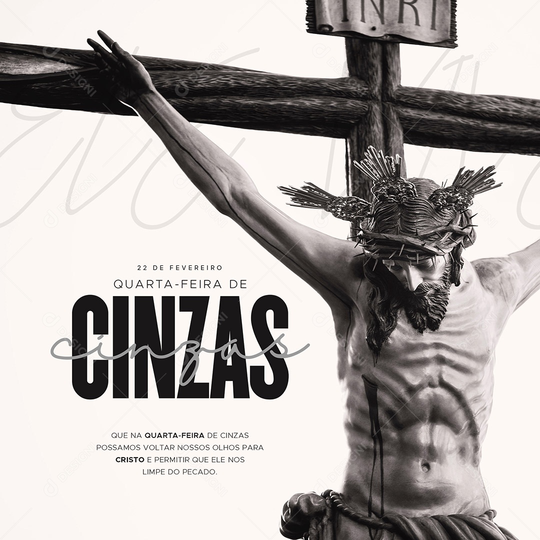Que Na Quarta Feira de Cinzas Possamos Voltar Nossos Olhos Social Media PSD Editável