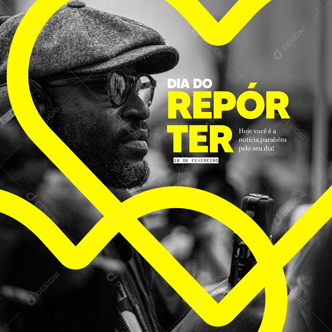 Dia do Repórter 16 de Fevereiro Parabéns Pelo o Seu Dia! Social Media PSD Editável
