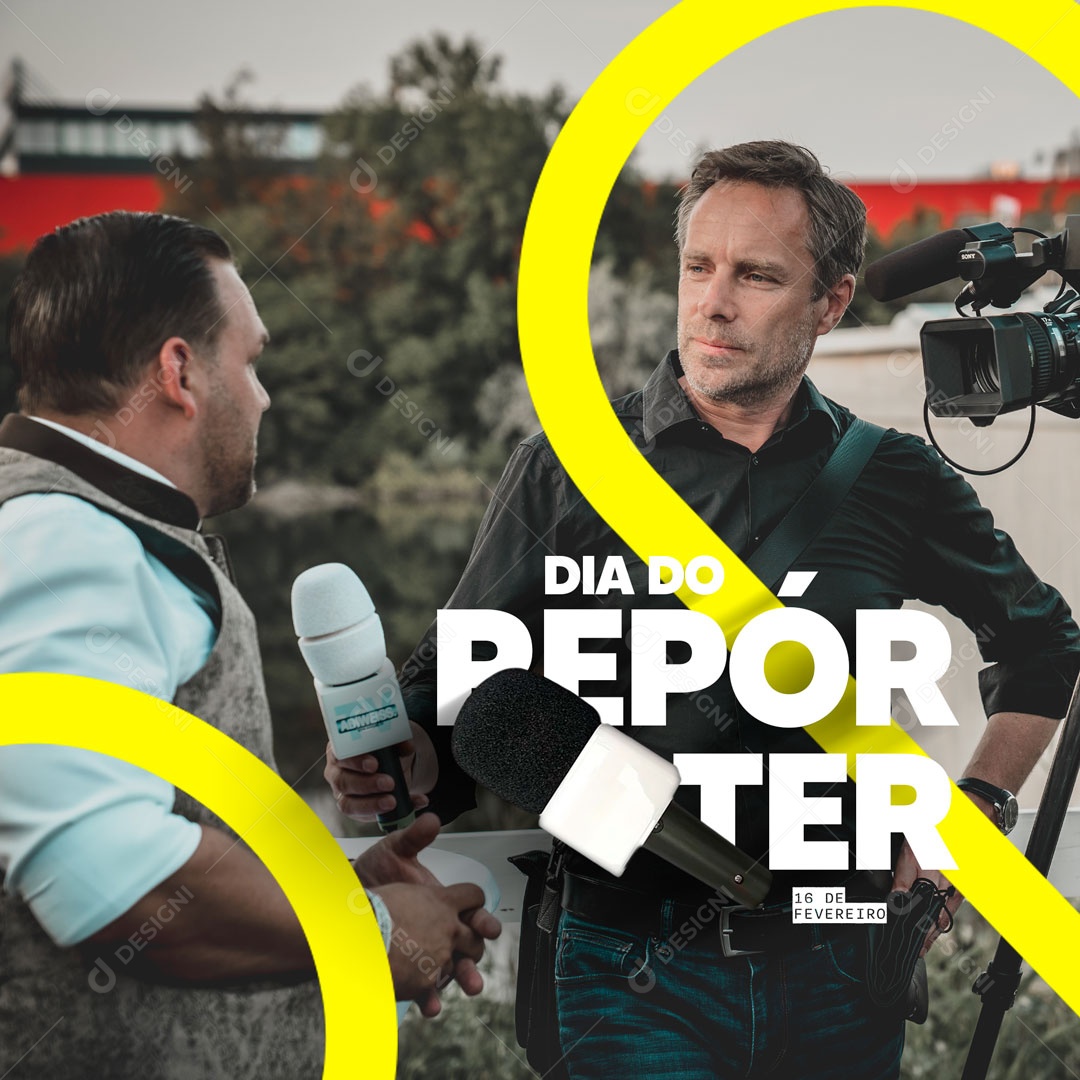 Dia do Repórter 16 de Fevereiro Social Media PSD Editável