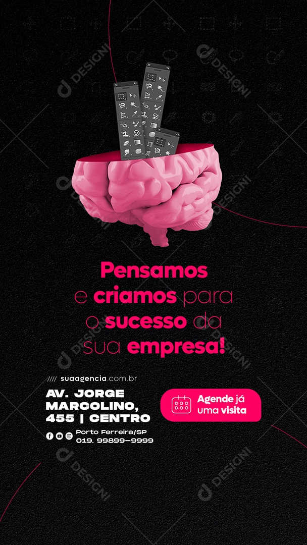 Story Pensamos e Criamos para o Sucesso da Sua Empresa Marketing Digital Social Media PSD Editável