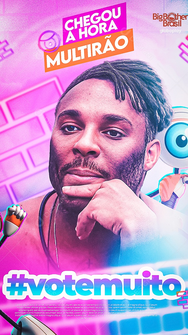 Flyer Paredão BBB Vote Muito Story Social Media PSD Editável