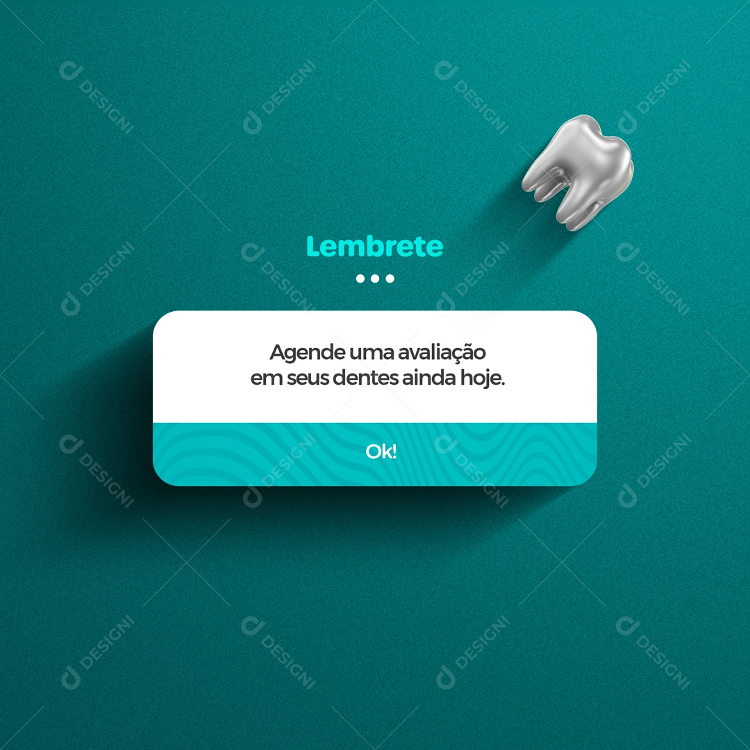 Lembrete Consultório Odontológicos Dentista Social Media PSD Editável