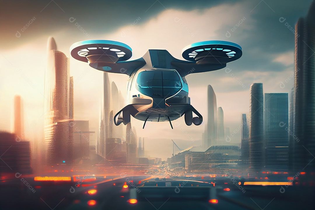 Ilustração 3D espaçonave futurística