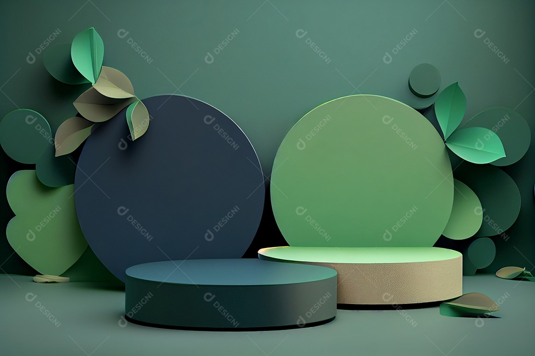 Ilustração 3D de um pódio