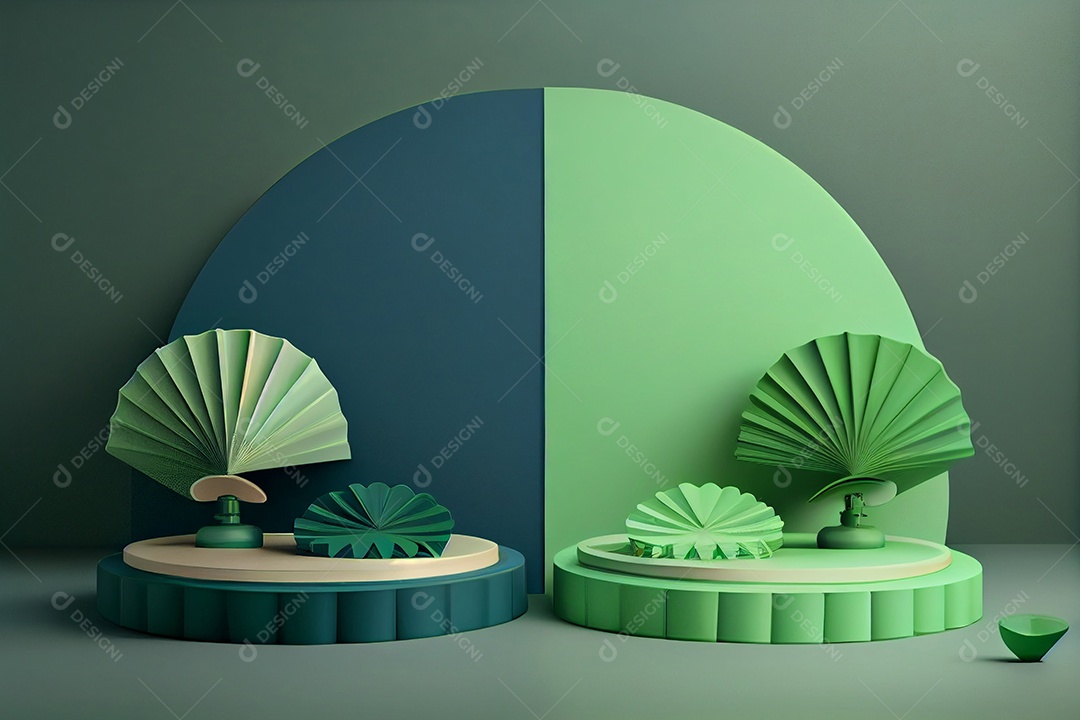 Ilustração 3D de um pódio