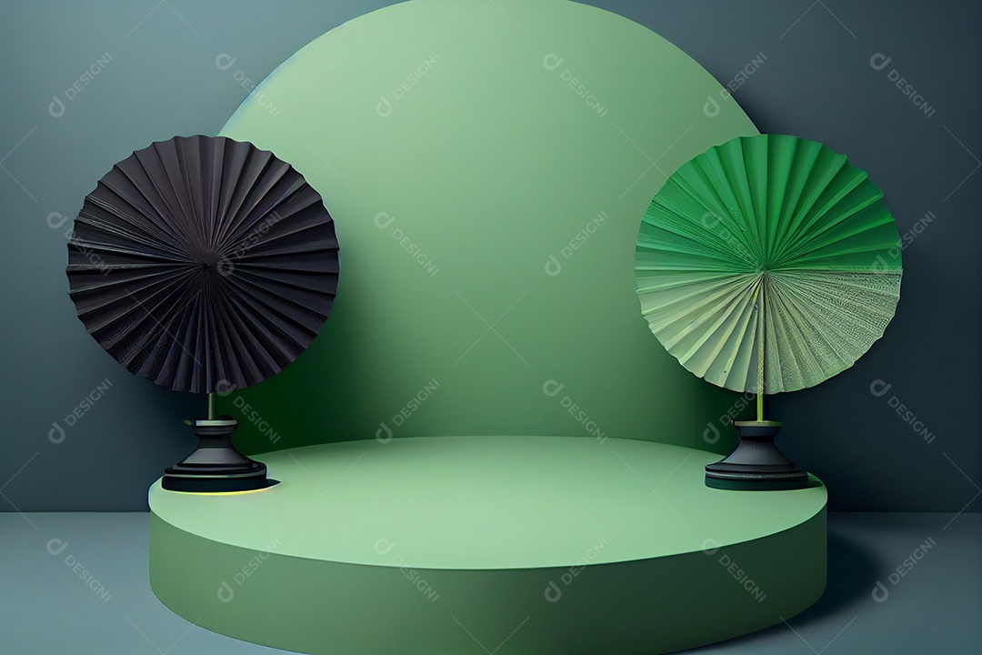 Ilustração 3D de um pódio