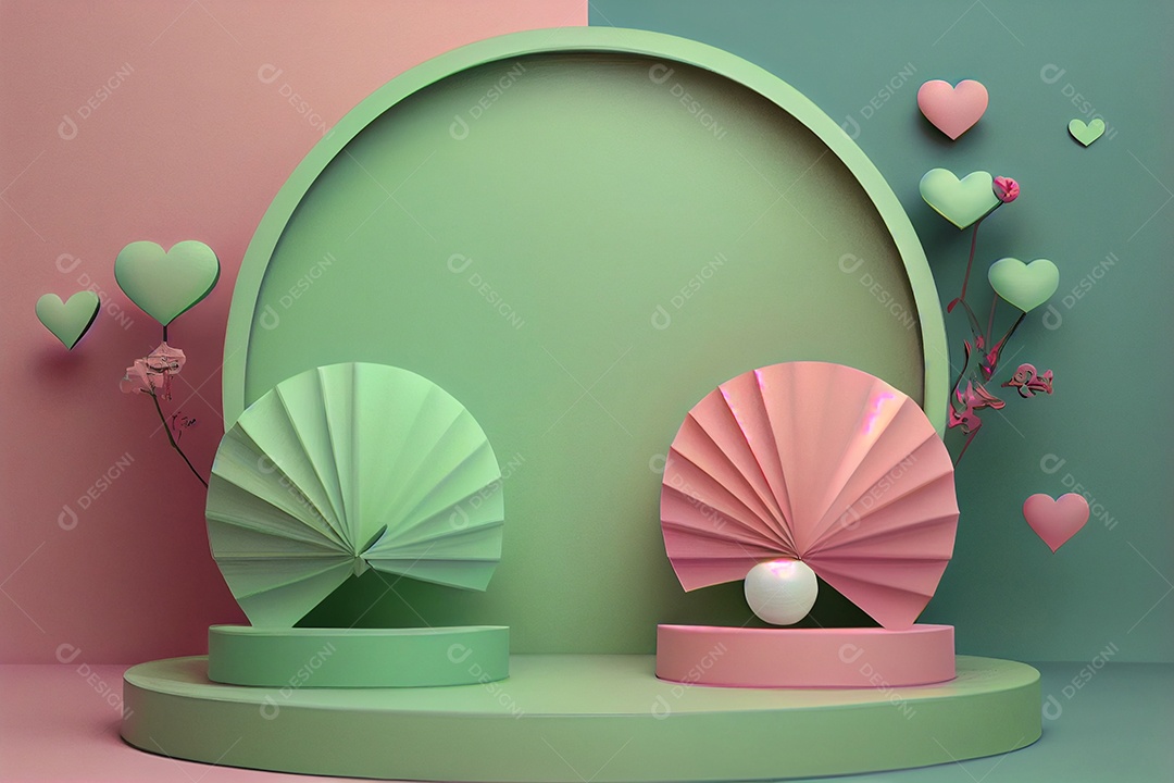 Ilustração 3D de um pódio