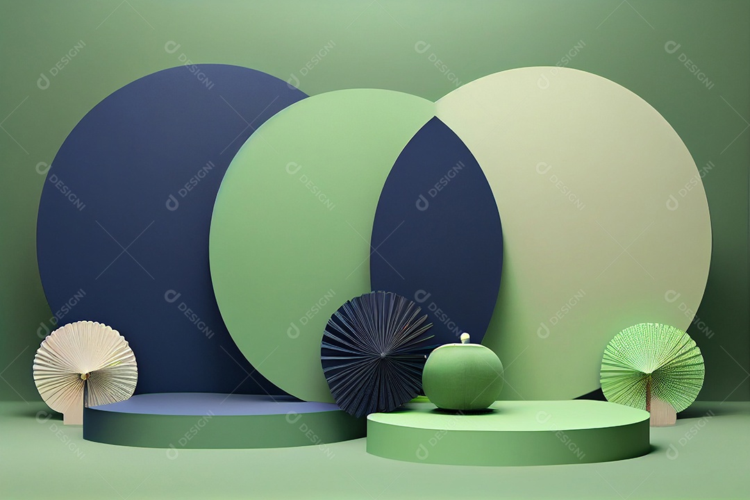 Ilustração 3D de um pódio