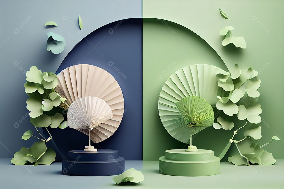 Ilustração 3D de um pódio