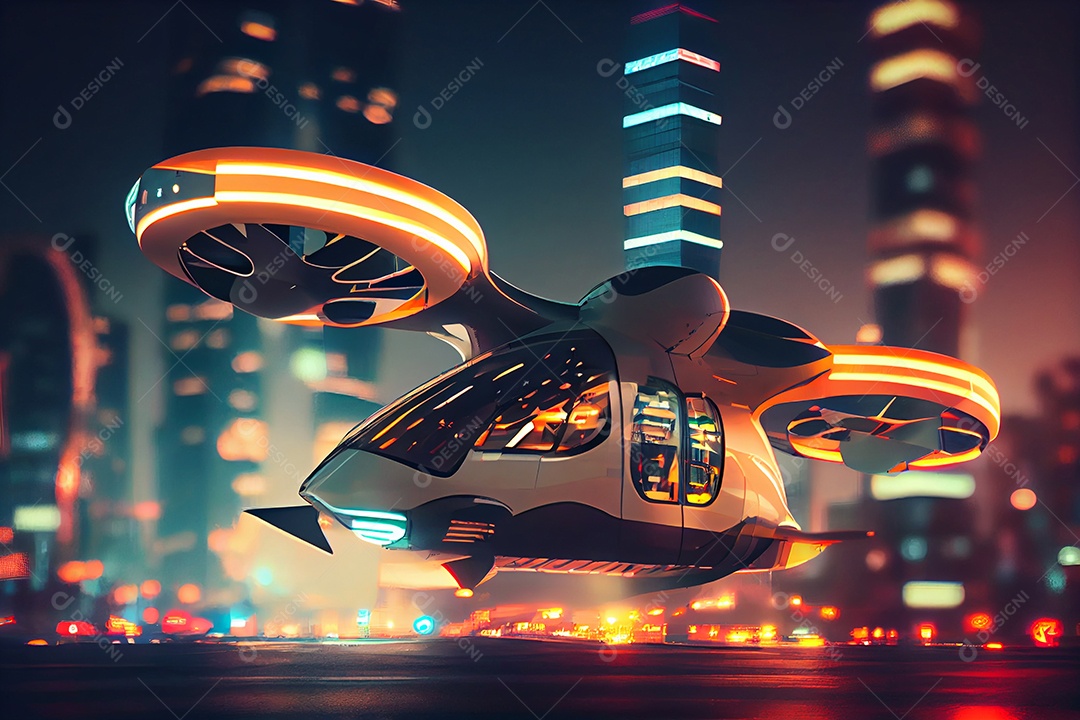 Ilustração 3D espaçonave futurística