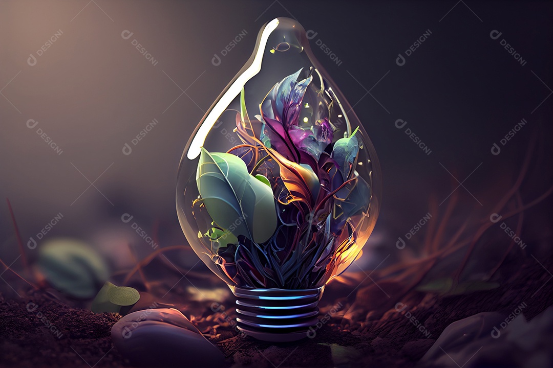 Floresta sobre uma lâmpada