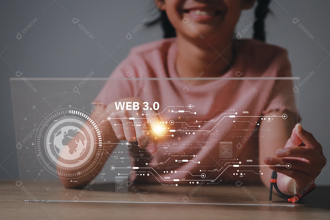 Tecnologia de computação em nuvem e armazenamento on-line para ideias de redes de negócios de computadores conectadas a serviços de servidor de Internet para transferência em nuvem mostradas na futura Rede de Dados.