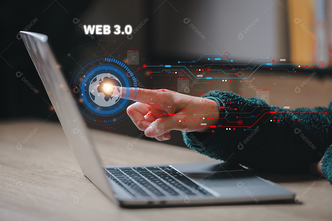 Tecnologia de computação em nuvem e armazenamento on-line para ideias de redes de negócios de computadores conectadas a serviços de servidor de Internet para transferência em nuvem mostradas na futura Rede de Dados.