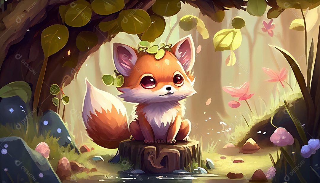 Lindo cachorro sobre floresta selva natureza