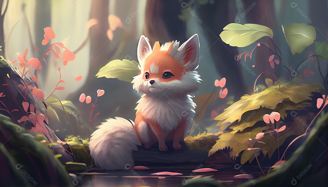 Lindo cachorro sobre floresta selva natureza