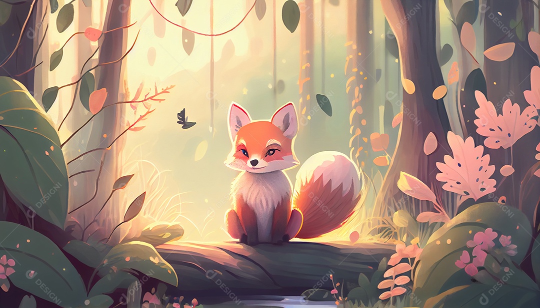 Lindo cachorro sobre floresta selva natureza