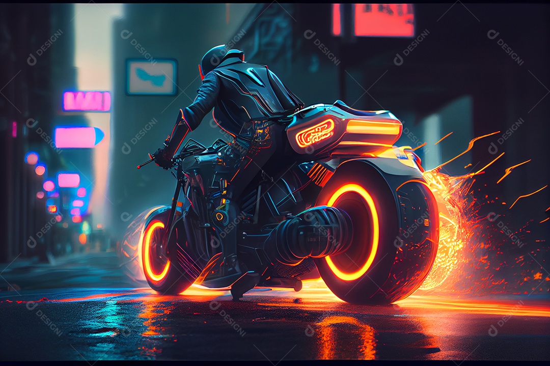 Pessoa jovem pilotando uma moto