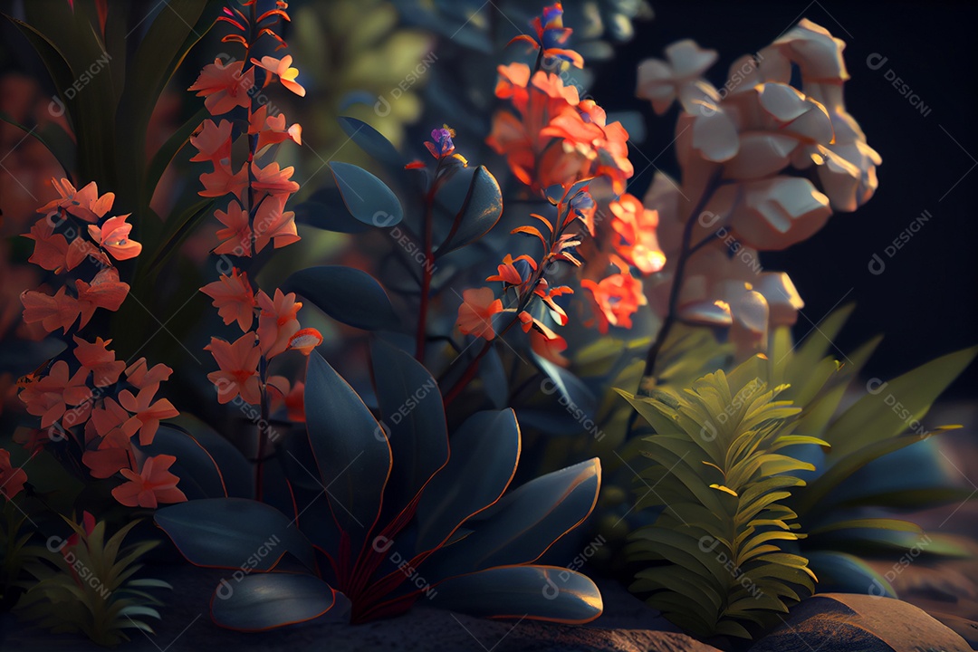 Lindas flores sobre fundo isolado