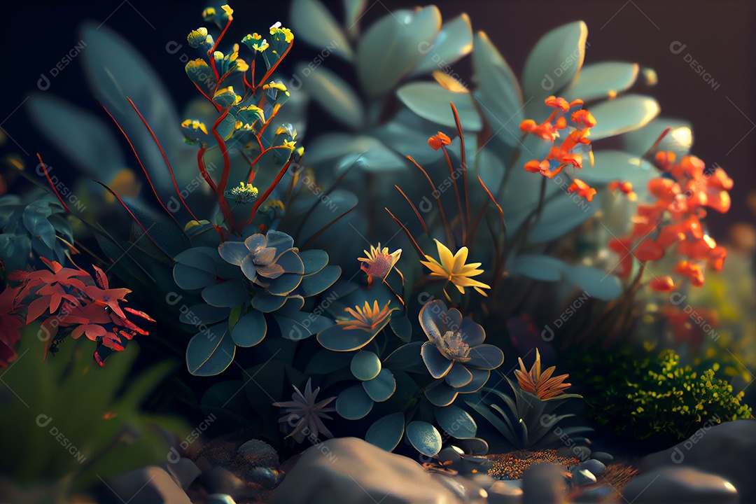 Lindas flores sobre fundo isolado